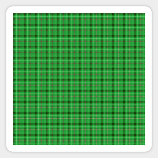 The Christmas holiday seasonal Scottish tartan plaid in bright holly green and evergreen with red and white lines Sticker by podartist